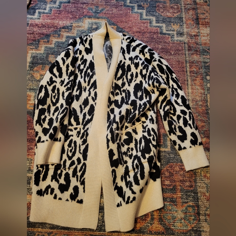 Animal Print Long Cardigan